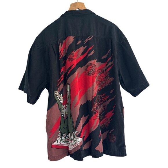 Vintage Tabasco Alligator Crocodile Pepper Sauce Camp Button Up Shirt Mens XL - Picture 3 of 10